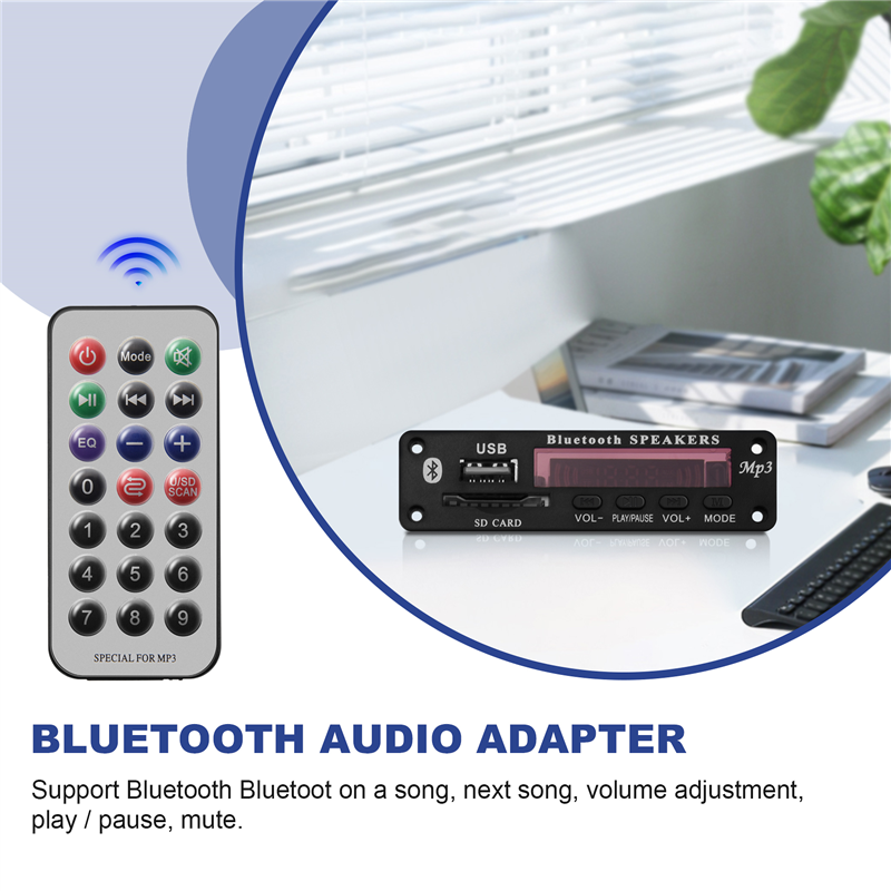 Dc 5V/12V Bluetooth 5.0 Audio Decoder Board Audio Module Usb (Black). 