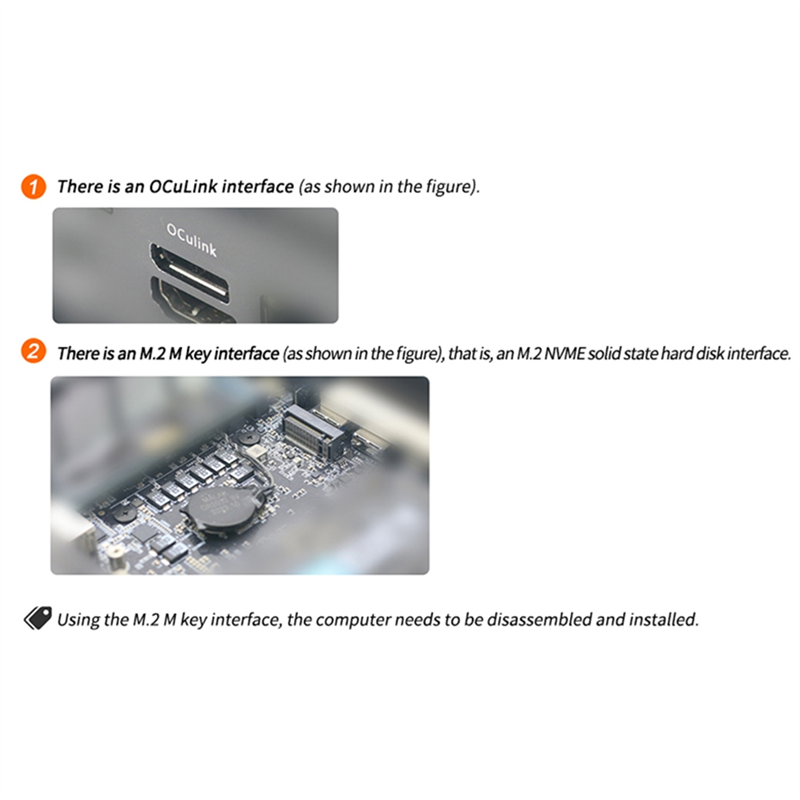 OCuP4V2 OCuLink GPU Dock , NVME M.2 to OCulink Adapter With. 