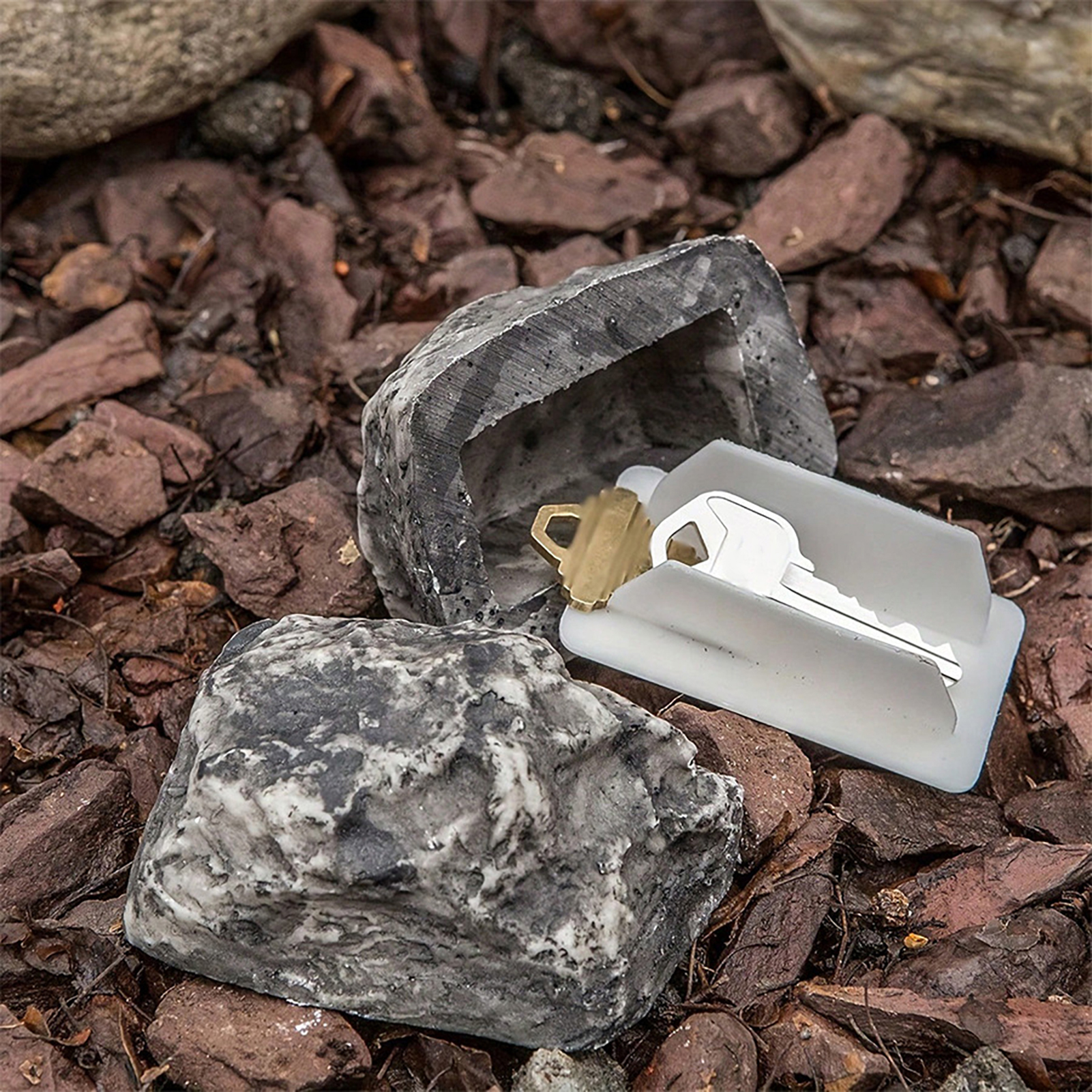 Hidden Key Box Stone Shape Key Hider Secure Outdoor Key Storage Box for Home Garden 2pcs Ideal for Southeast Asian Buyers Yard Key Hider. 