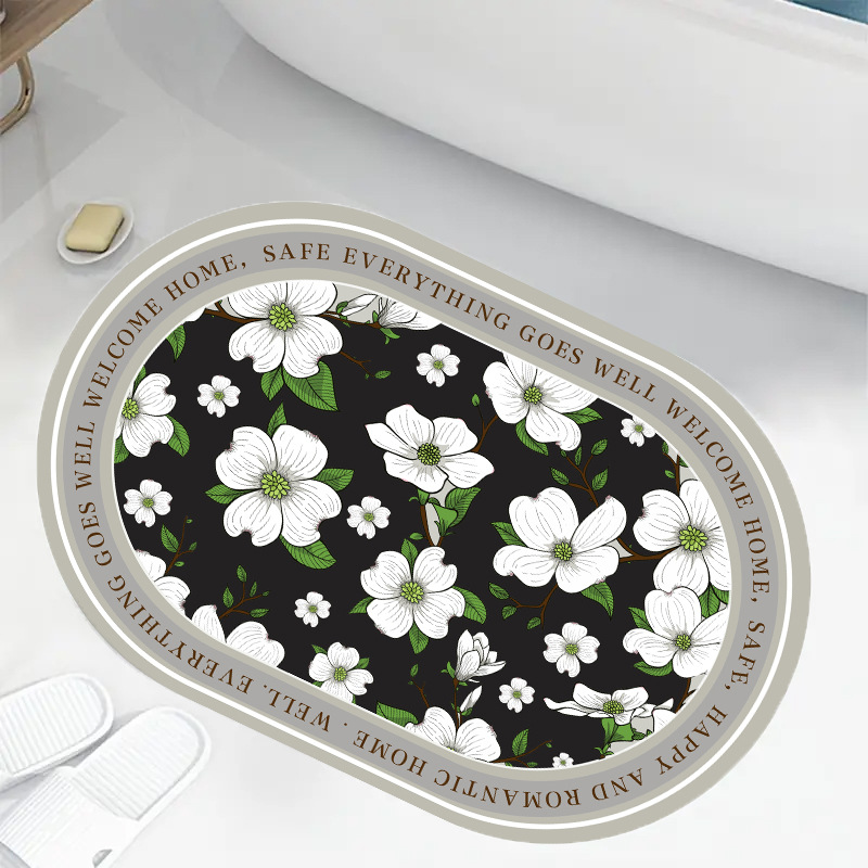 Bathroom non-slip mat, soft diatom mud, absorbent water quick-drying mat, toilet door mat, toilet entrance mat
