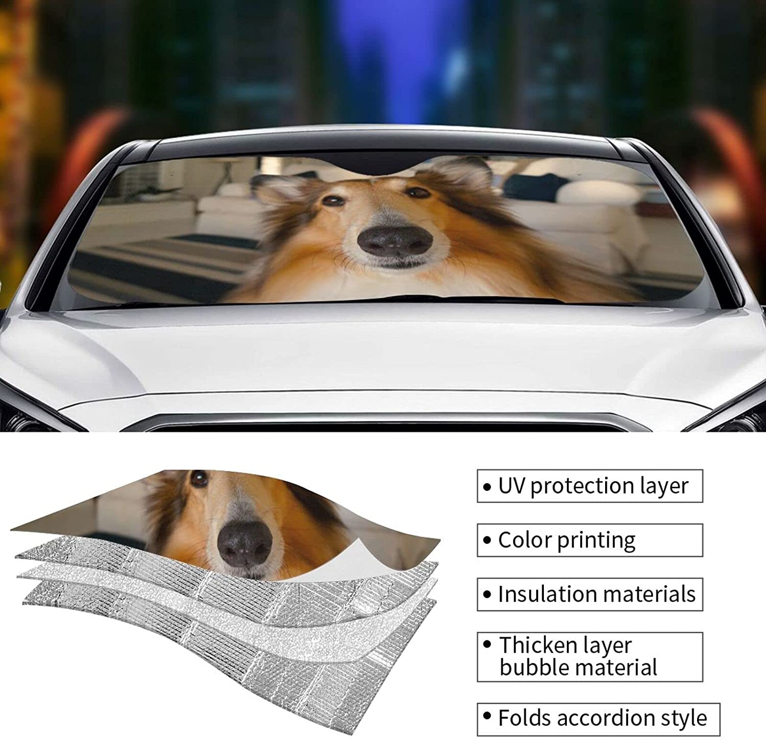 Car sunshade Custom Car Windshield Sun Shade Personalized Your Own Front Car Sunshade Blocks UV Rays SunSTYLE FOR CAR-green. 