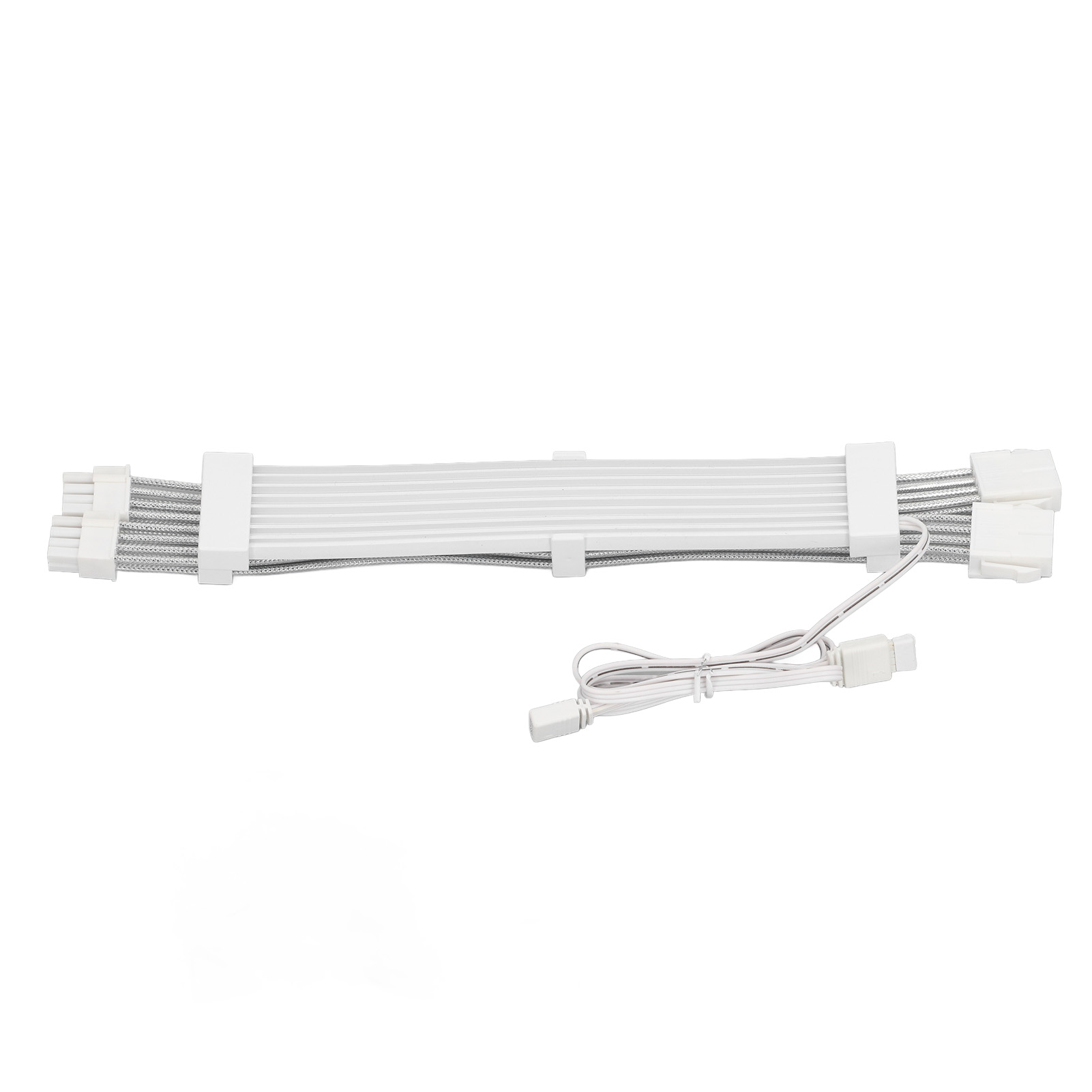 2x8Pin ARGB GPU Power Supply Cable 5V 3Pin Synchronized Double LED ARGB PSU Cable Graphics Card Power Extension Cable White