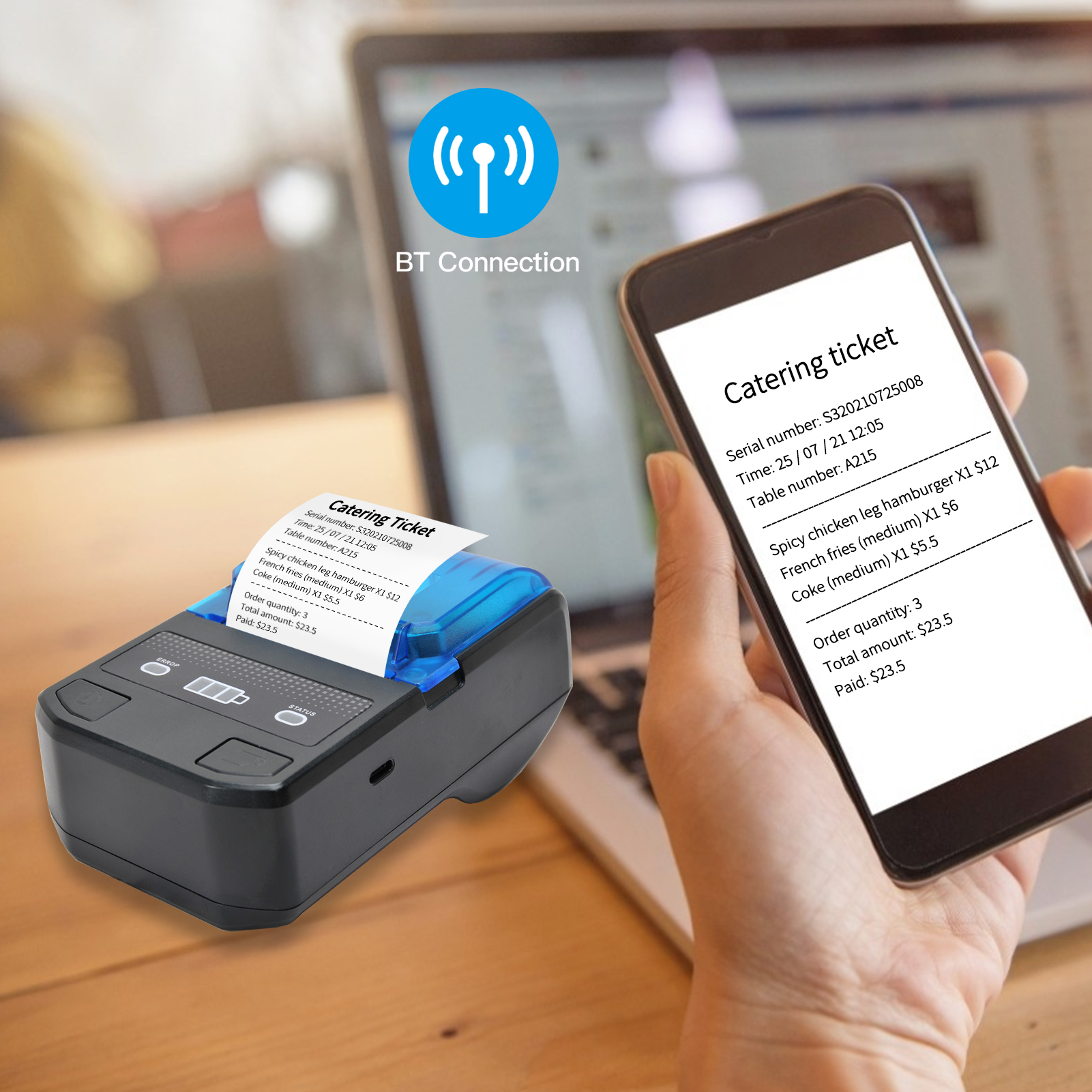 Portable 58mm Thermal Label Maker 