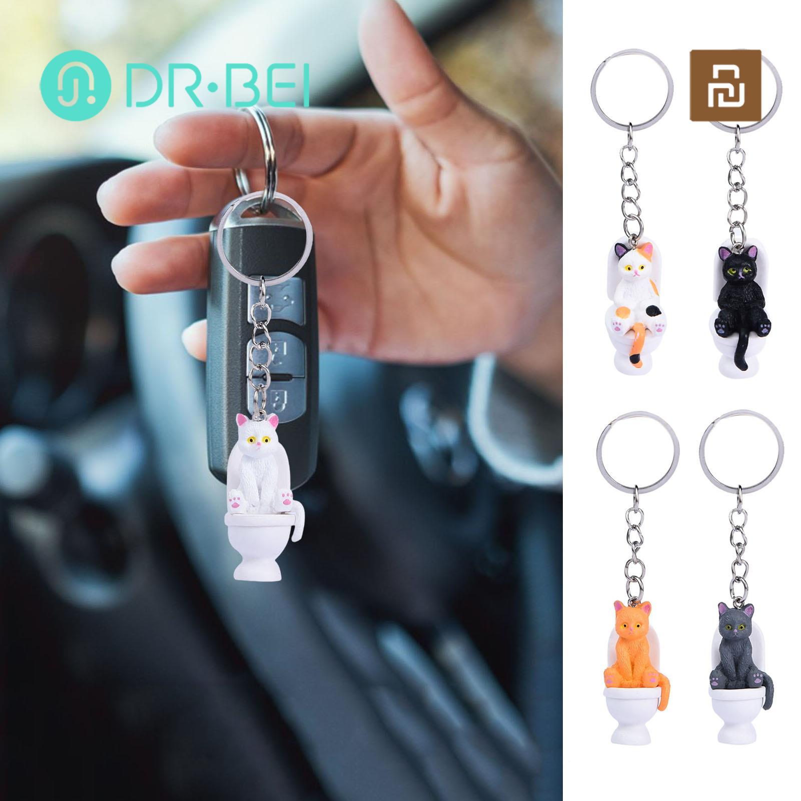 Key Chain Adorable Cat Toilet Keychain Cute Kitty Bag Pendant for Schoolbags Car Keys Durable Colorfast Keyring Perfect Southeast Asian Buyer's Choice Cat Key Chain