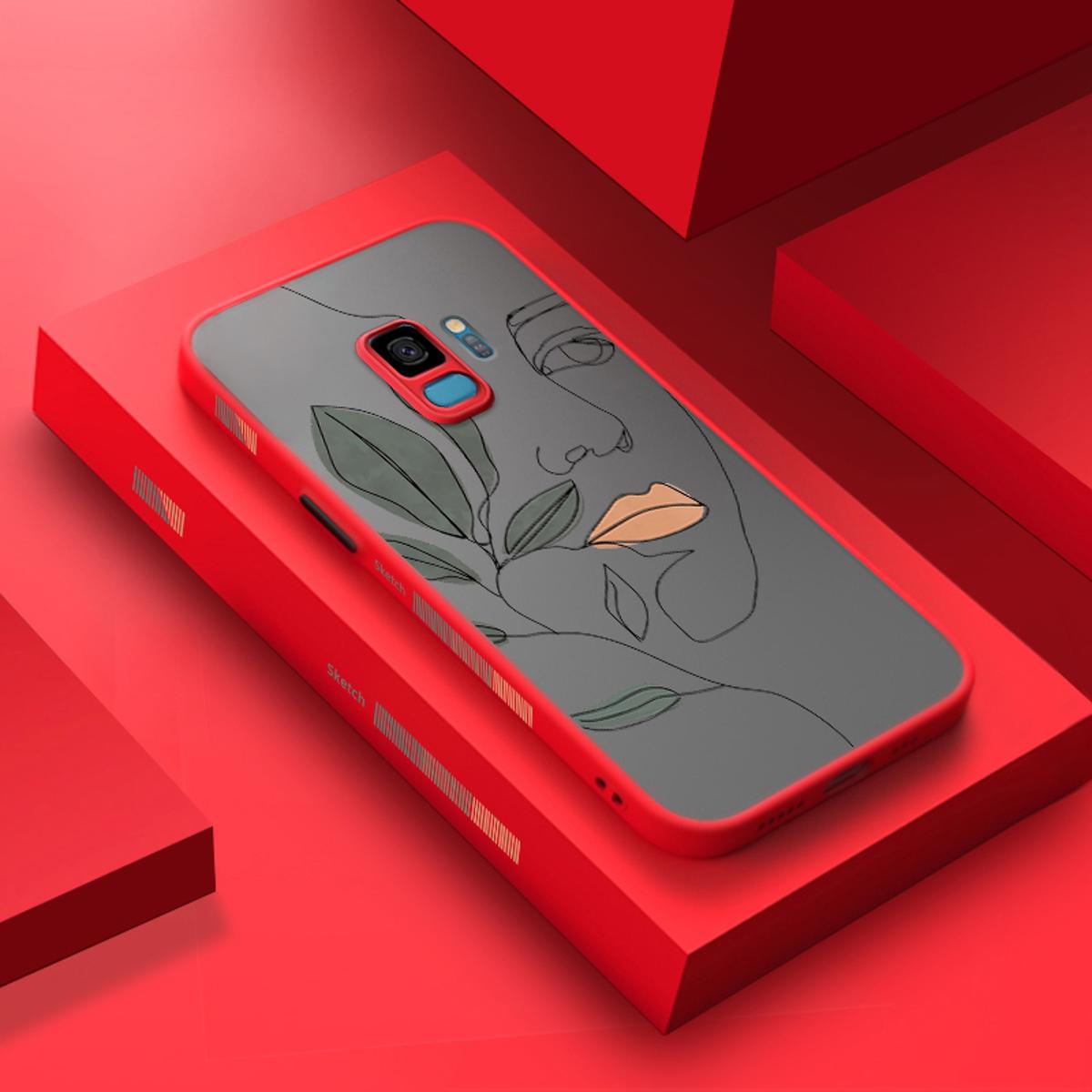 For Samsung Galaxy S9 Plus case with simple art face frosted