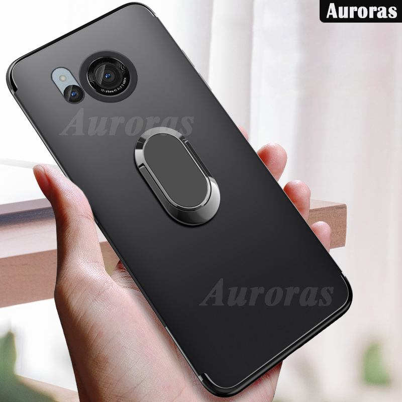 Phone cover For Sharp Aquos R8 Pro case shell Soft Silicone Metal Ring Kickstand Bracket 360 Degree Rotation Car Holder For Sharp Aquos R8S Pro Cases Housing. 