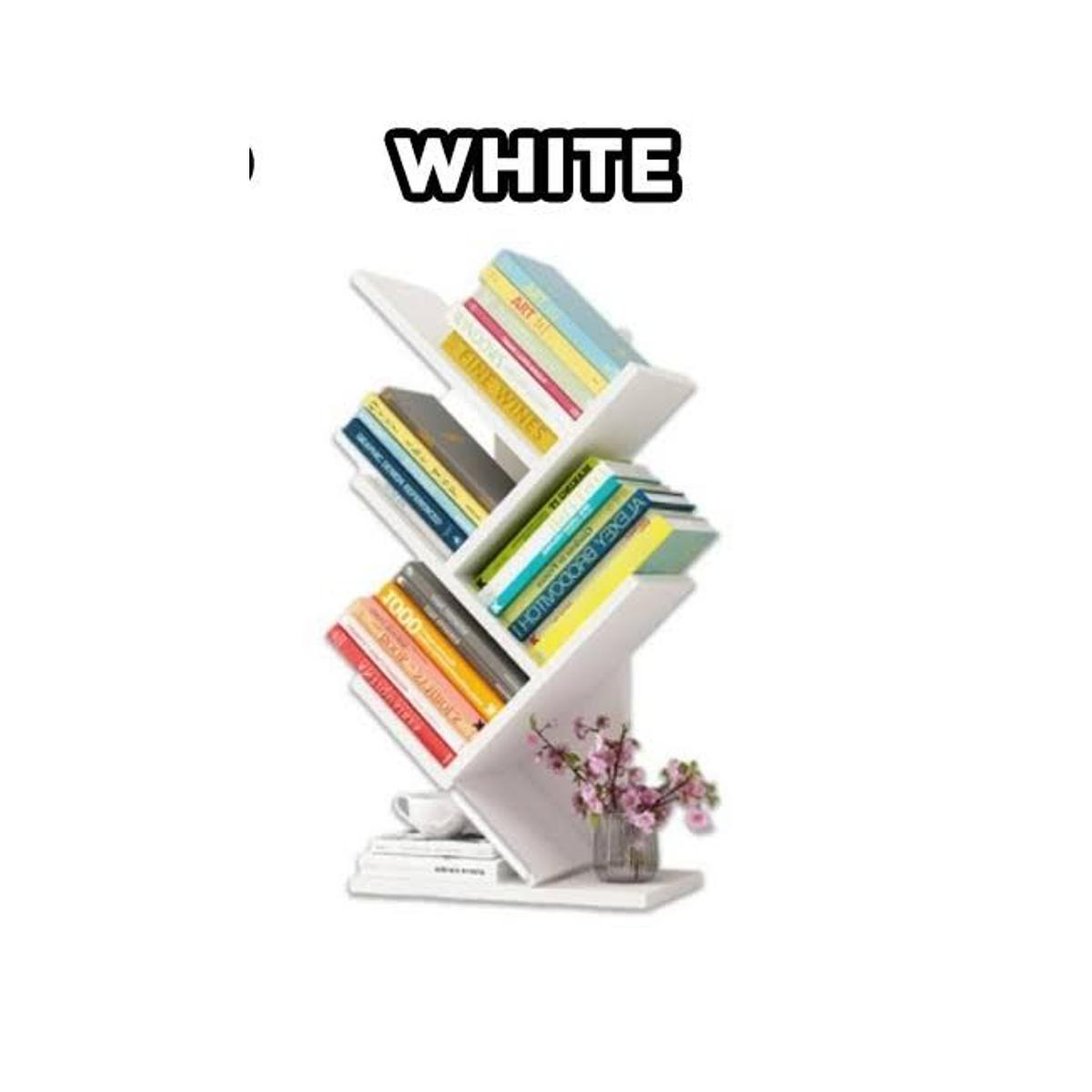 Tree Shape Table Top Bookshelf Bookcase Storage Rack 3 layer