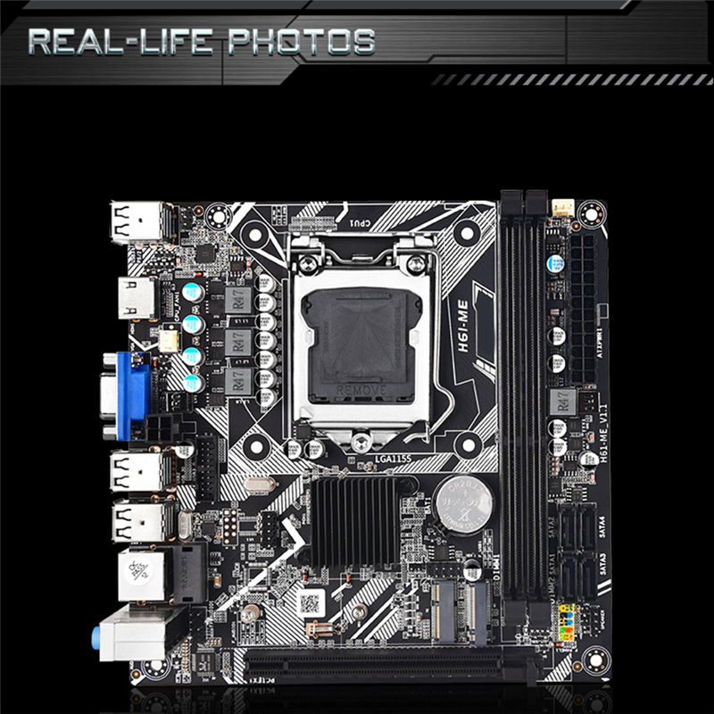 H61 Desktop Motherboard PCB Motherboard H61ME LGA1155 2XDDR3 Slots Up to 16G NVME M.2 WIFI M.2 PCI-E16X ITX H61-ME Computer Motherboard. 