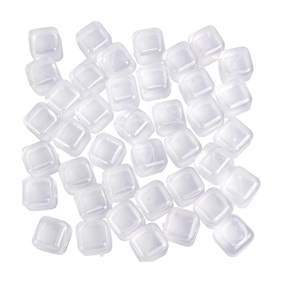 (40-Pack) Reusable Ice Cube, Refreezable Plastic Ice Cubes Reusable for Drinks Cocktails Like   or Coffee, Silicone Square Shapes, Dry Ice Cubes, Non Diluting.