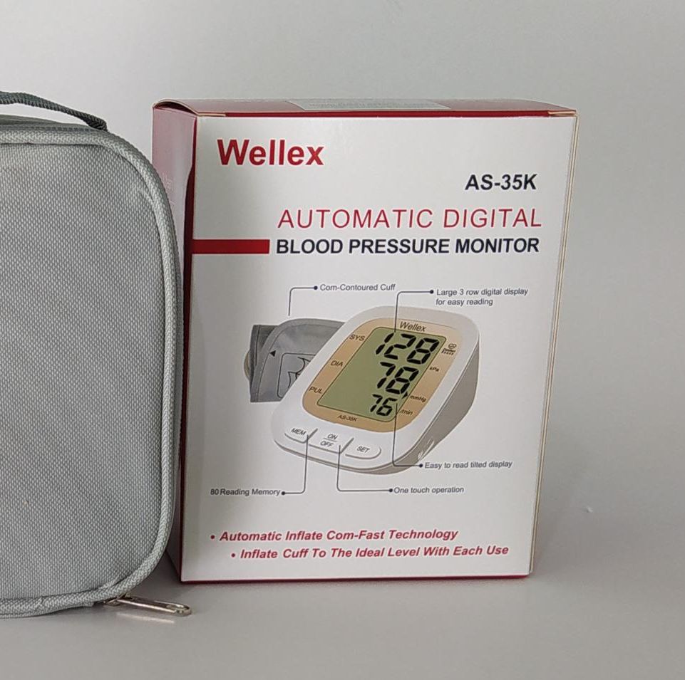 Wellex Electronic Blood Pressure Machine & Pulse Rate Monitoring Meter for Accurate Measurement.