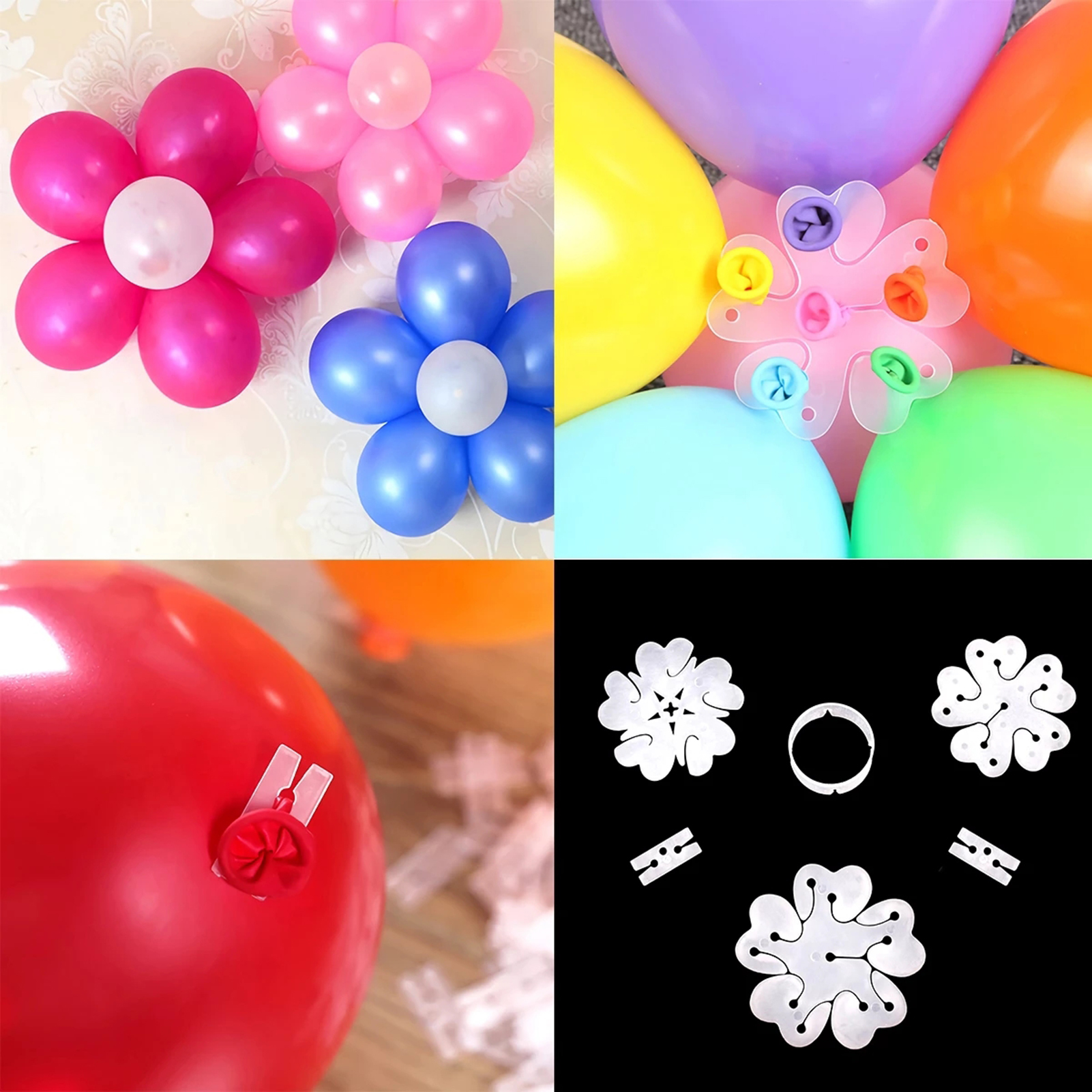 Balloon Sealing Clamp Flower Shape Balloon Flowers Connection Clips. 