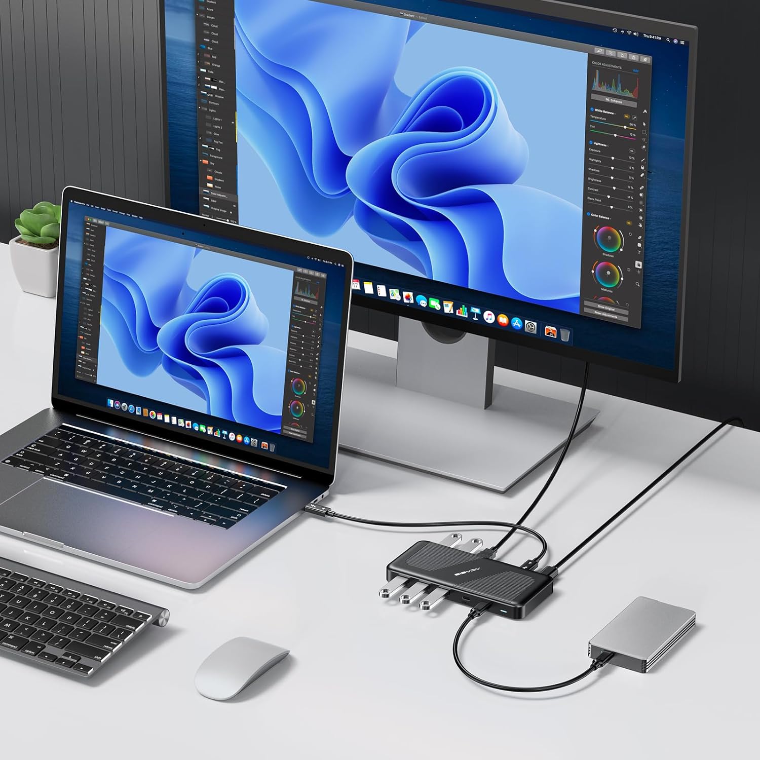 ACASIS 40Gbps Dock,Works with Thunderbolt 4/3, USB4 and USB Host Devices, Single 8K or Dual 6K60Hz Display, 11 Ports-DP 8K 60HZ, 2 USB C 40Gbps, PD 100W, USB4 Hub for M1,M2 Macs and Windows. 