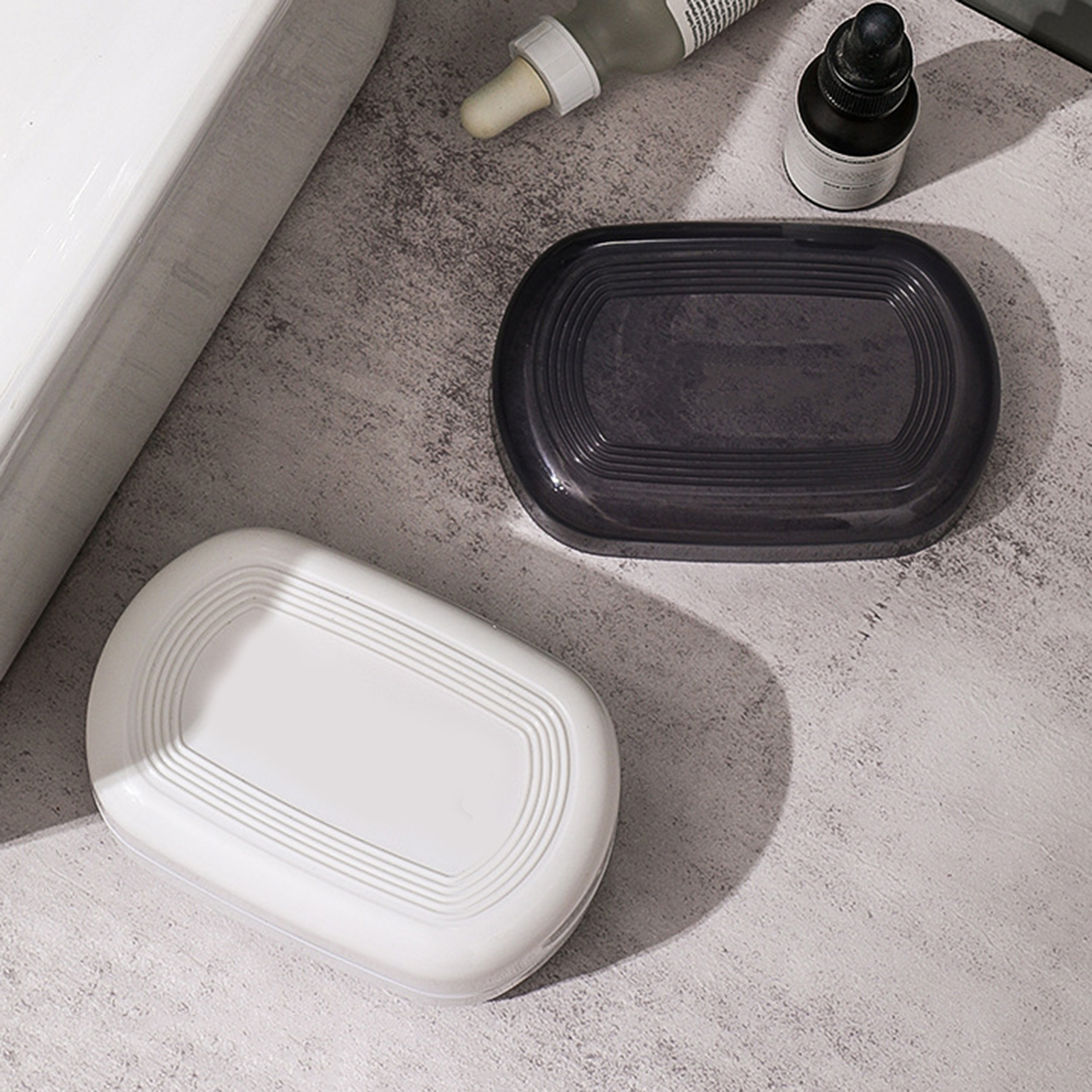 Soap Container Box with Cover Leak-proof Sealing Design Filter Hole Tray Quick Drain Portable Double Layer Travel Soap Holder Bathroom Supplies. 