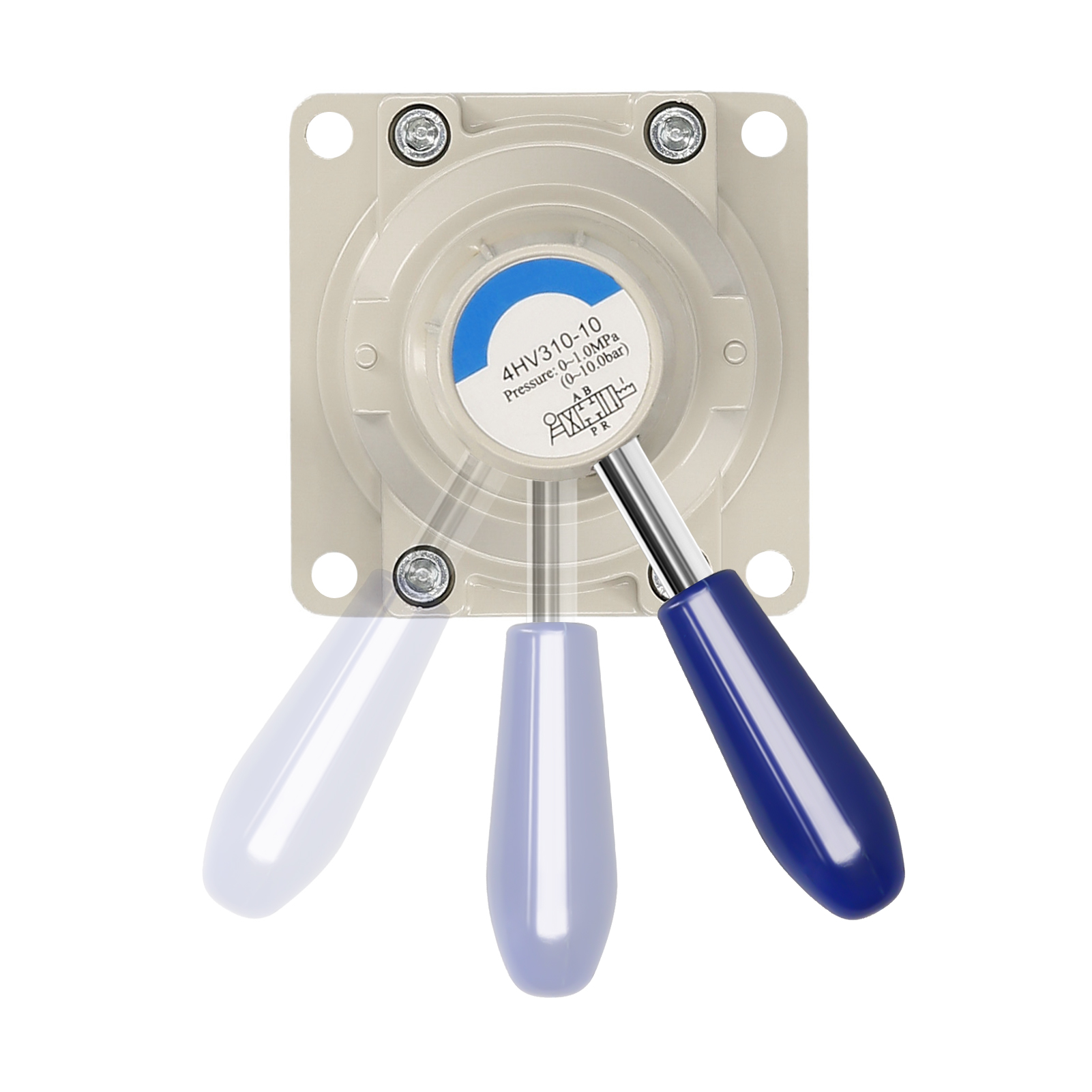 Rotary Lever Hand Valve 3/8'' PT Air Flow Control 2 Position 4 Way Air Flow Control Pneumatic Air Hand Lever Valve 4HV310-10. 