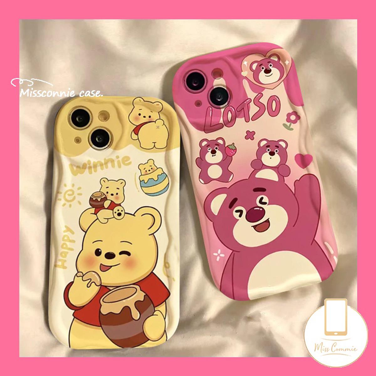 MissConnie Lovely Strawberry Bear Lotso Case for Realme C35 C55 C21Y C53 C30 5 9i 6i 5s 5i 7i C25Y C33 C20A C21 C11 C25 C15 C25s C17 C1 C3 C2 C12 C31 C20 Cartoon Winnie The Pooh Cute Cover