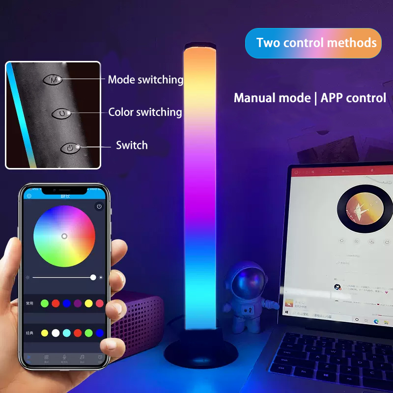 RGB Smart LED Light Bar App Control Pickup Lamp Music Rhythm Atmosphere Lighting for Computer Gaming Desktop Decor Colorful Lamp. 
