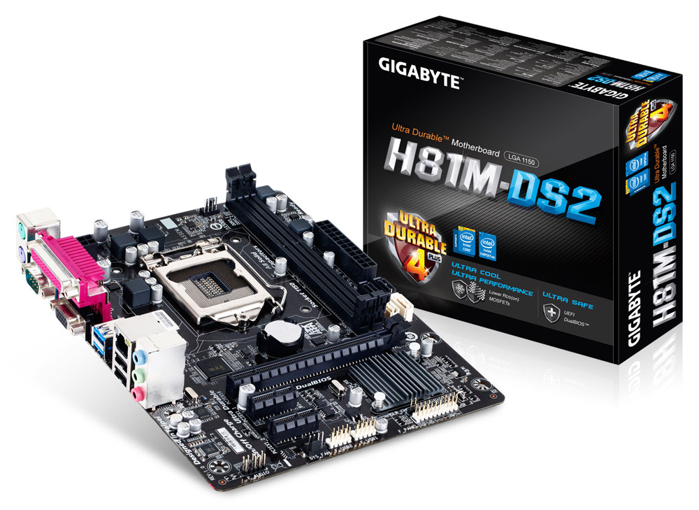Gigabyte Ga-H81M-Ds2 Desktop Mainboard - Upgrade Your Desktop Setup With This High-Quality Mainboard From Gigabyte. 