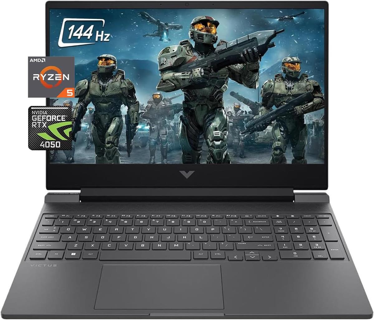 Victus Gaming Laptop 15-fb2082wm AMD Ryzen™ 5 8645HS Processor 8GB DDR5 Ram 512 GB PCIe Gen4 SSD NVIDIA GeForce RTX™ 4050 6 GB GDDR6 dedicated Graphics 15.6" FHD IPS 144Hz Display Windows 11 Mica silver Color. 
