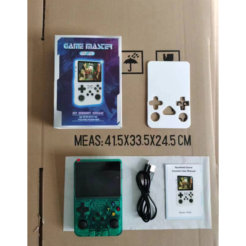 R36S Handheld Game Console 3.5-inch Retro Handheld Video Games Consoles 64GB Built-in 15000 Games Blue Color and Green color. 