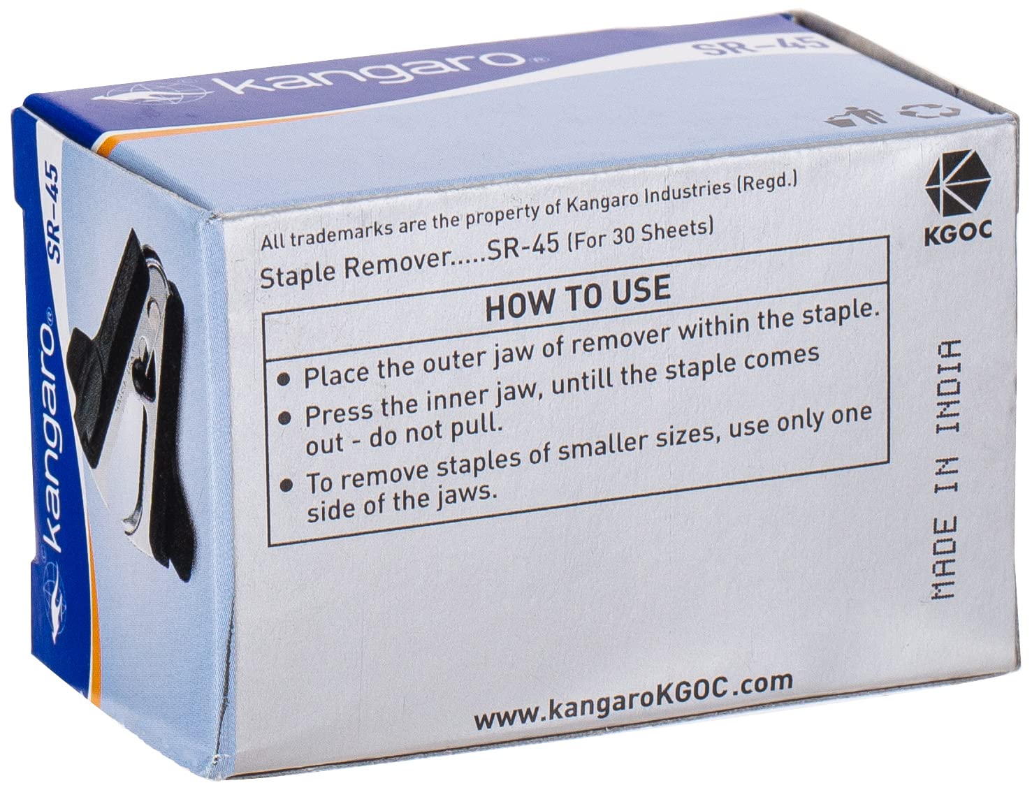 Kangaro Pin Remover with Lock SR-45 T Random Color 1 pcs (Made In India). 