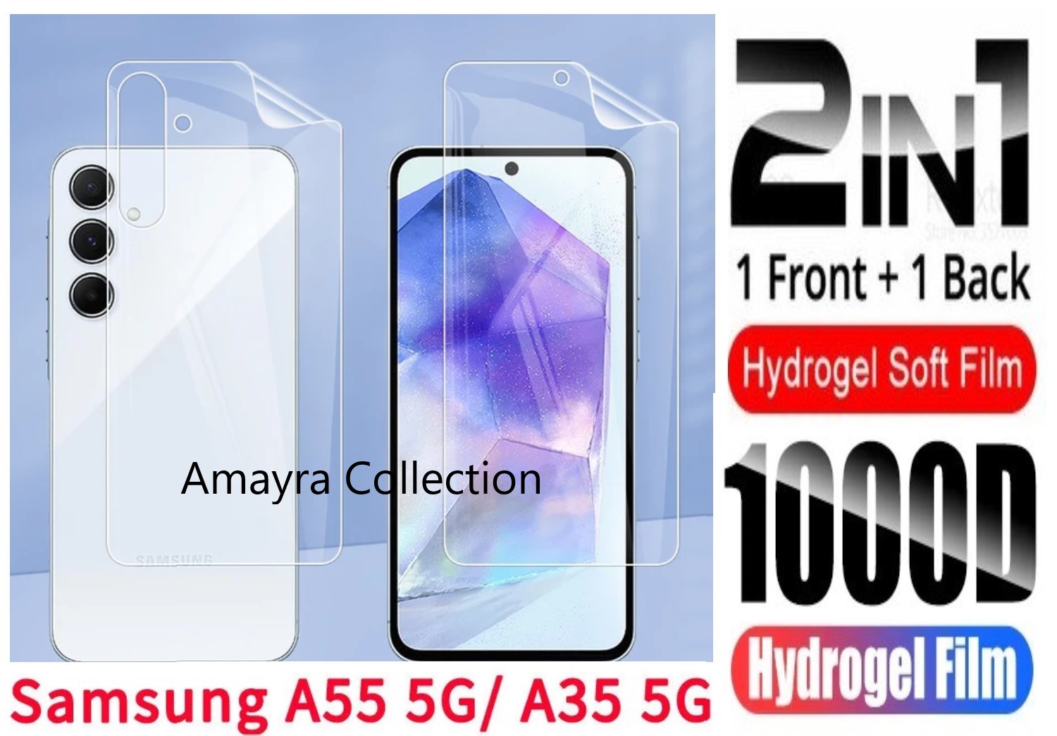 2in1 Protector Combo Pack for Samsung Galaxy A35 (Front Hydrogel Protector Poly+Back Hydrogel Protector Poly)