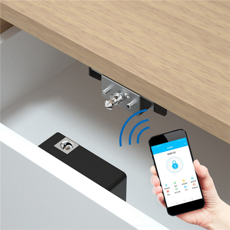 Smart Wood Door Lock Keyless Invisible Electronic Lock IC Card TTlock App Unlock Cabinet Locker Furniture Drawer Lock Durable Easy Install Easy to Use. 