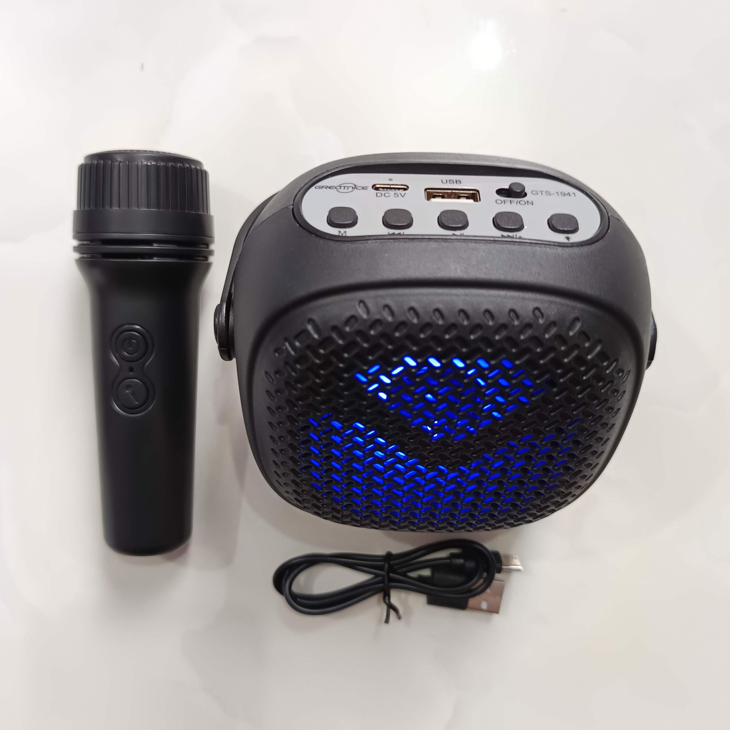 GREATNICE GTS-1941 Bluetooth, USB, SD Card & FM Radio Supported RGB Lighting Wireless Speaker With Microphone. 