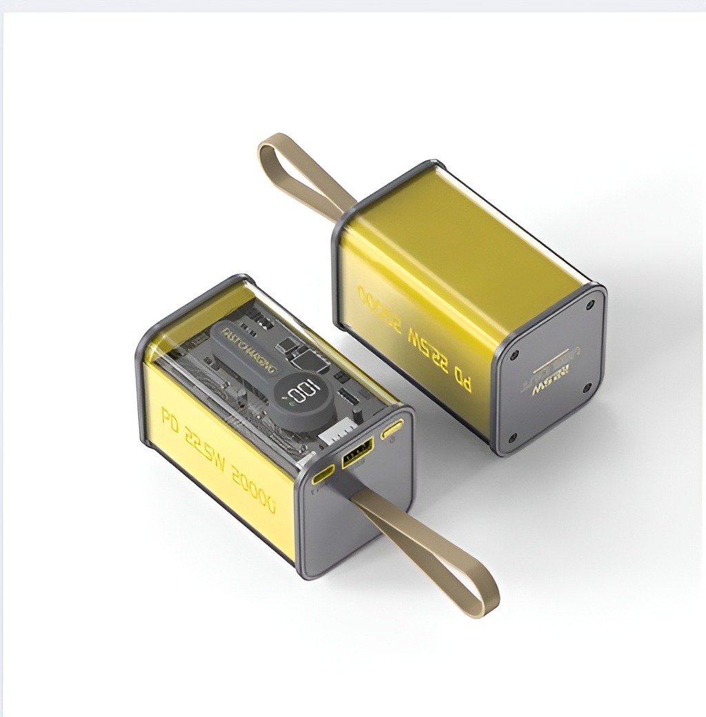 PD22.5W Nothing Power Bank Case Transparent Power Bank Fast Charging External Battery for Mobile and others Battery Charger (Without Battery) Used 2 cell 18650 model Li-ion battery. 