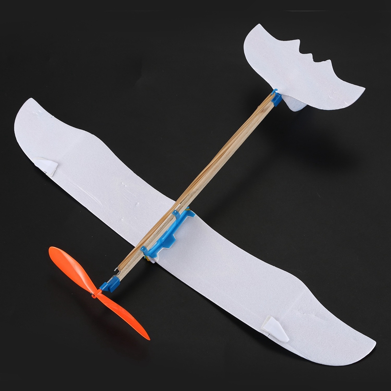 2X Elastic Rubber Band Powered DIY Foam Plane Model Kit Aircraft Educational Toy. 