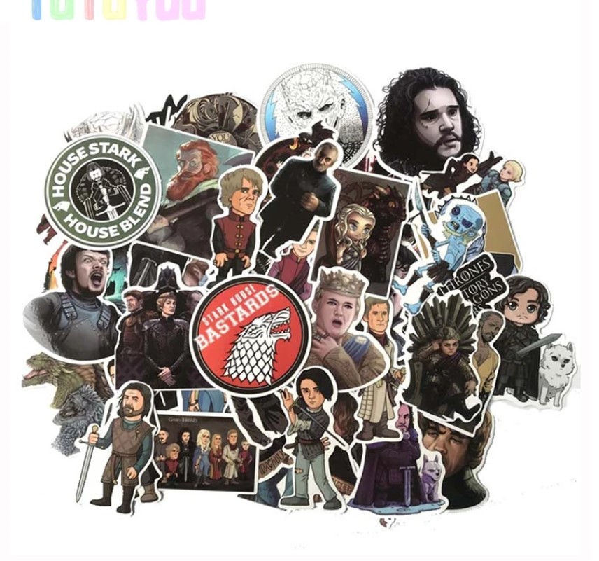 GOT (25Pcs) Game of Thrones House of the Dragon PVC Waterproof Stickers For Phone Guiter Luggage Skateboard Laptop