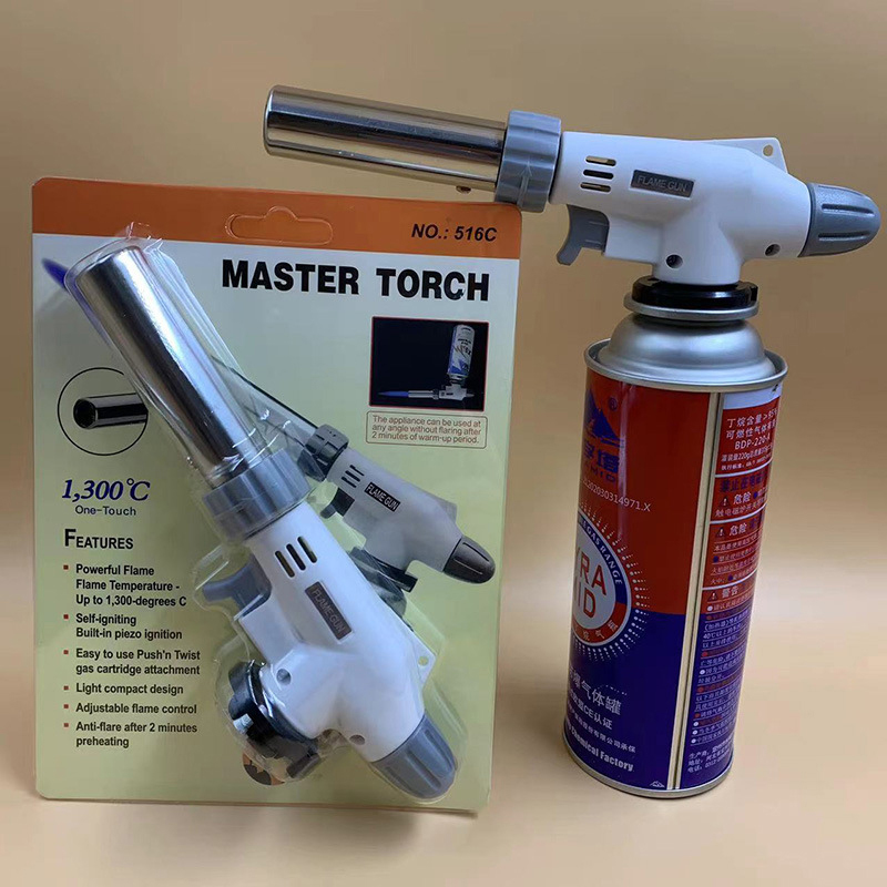 Card Type Gas Cylinder Flamethrower Nozzle Welding Gas Burner Flame Gas Torch Flame Gun Soldering Butane AutoIgnition Gas-Burner Gonghpng