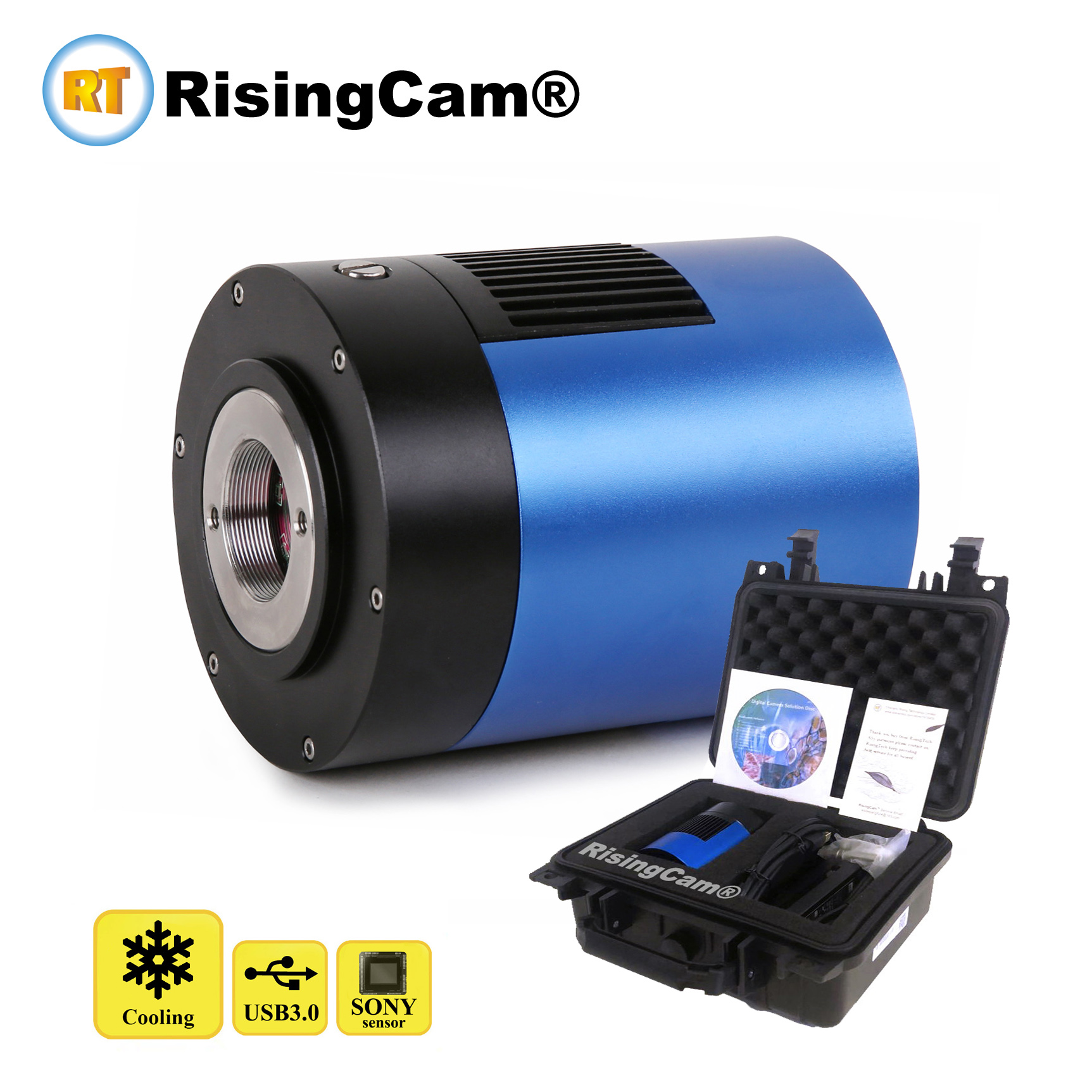 USB3.0 1.7mp SONY imx432 1.1 sensor global shutter TE cooling Cool Microscope Camera with Ultra high sensitivity