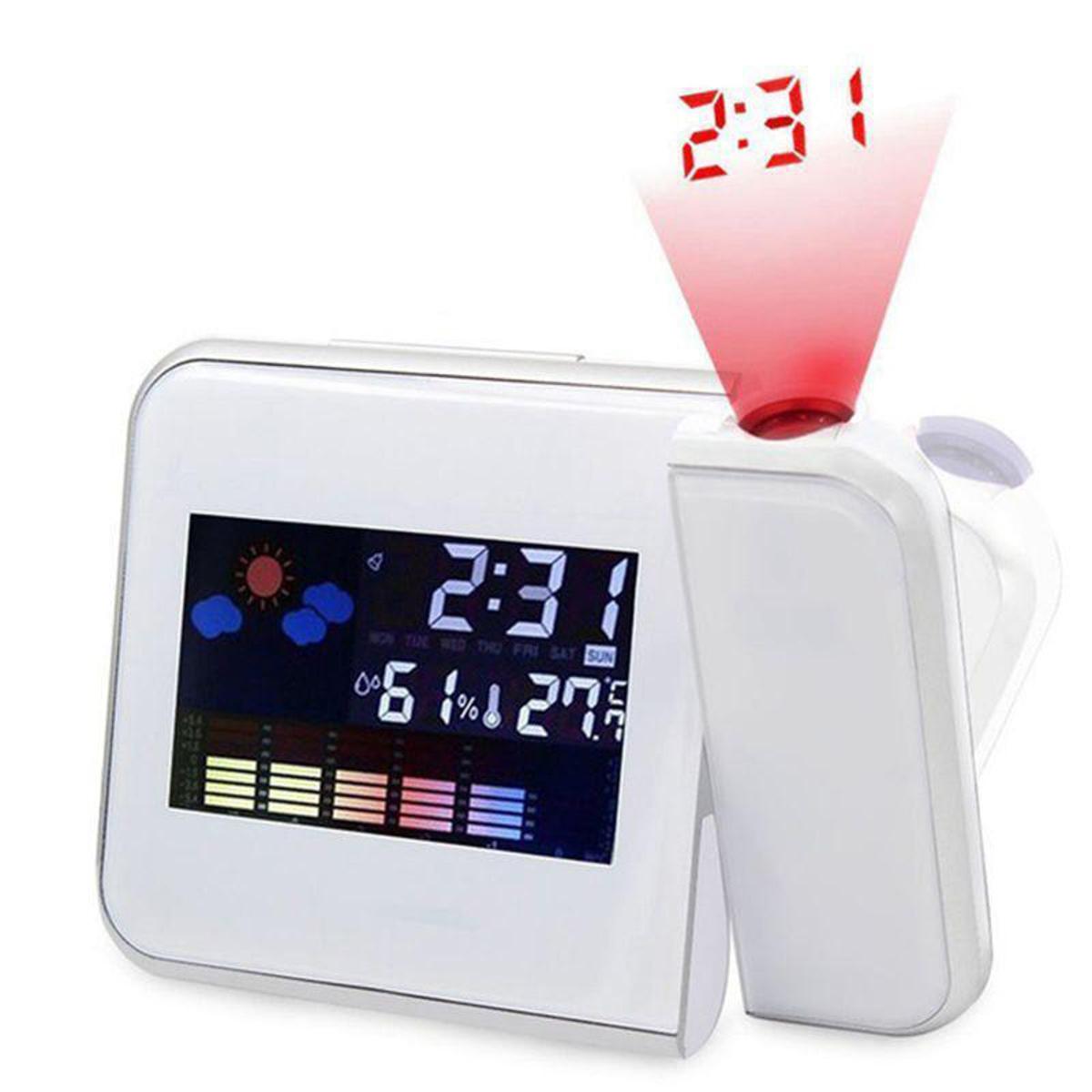 Digital projection alarm clock weather station with temperature thermometer new