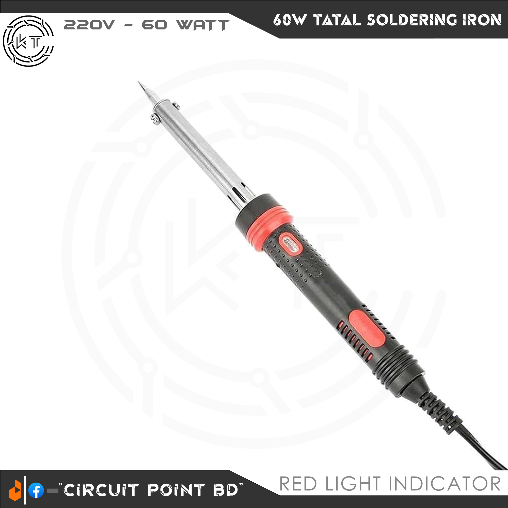 Soldering iron Tatal 60 Watt 220V with Red Light indicator. Highquality Product for Repairing Solder and DIY Electric and Electronics Project.. 