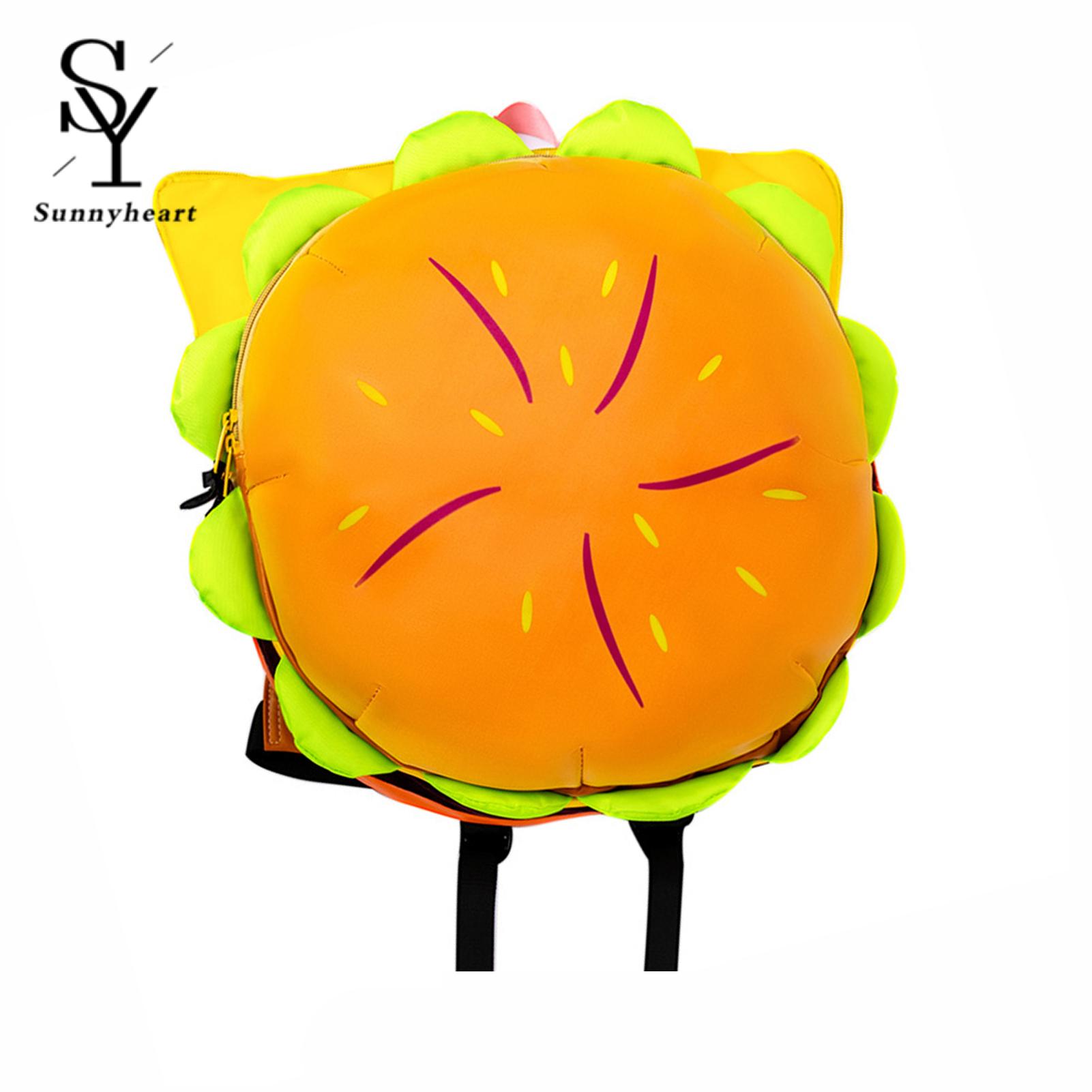 Sunnyheart Realistic Burger Backpack Deliciously Fun Cheeseburger Backpack with Adjustable Straps Large Capacity Realistic 3d Design Perfect for School or Travel Get Yours Hamburger Backpack