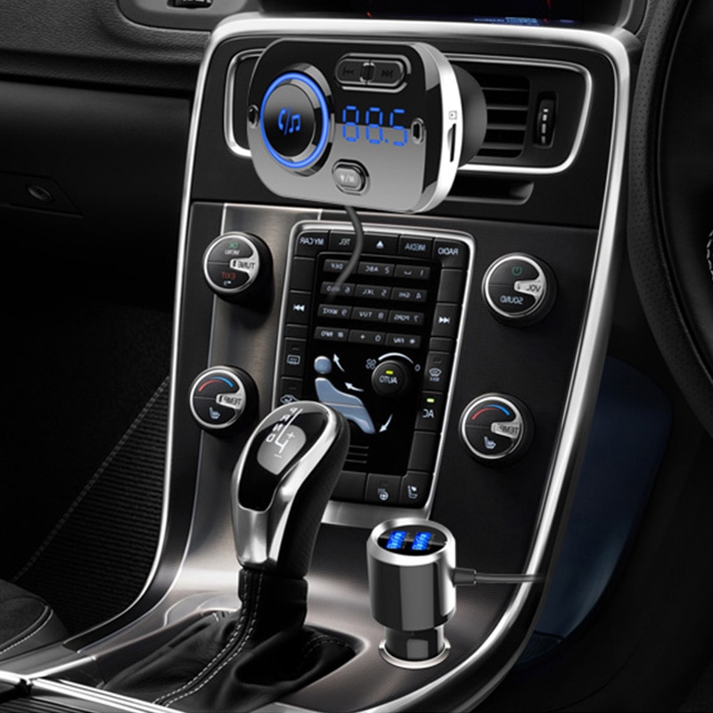 FM Tran_s_mitter BC49BQ Bluetooth-Compatible 5.0 Car Charger Car Kit MP3 Music Audio Player Hands-Free Calling Dual USB Port FLAC. 