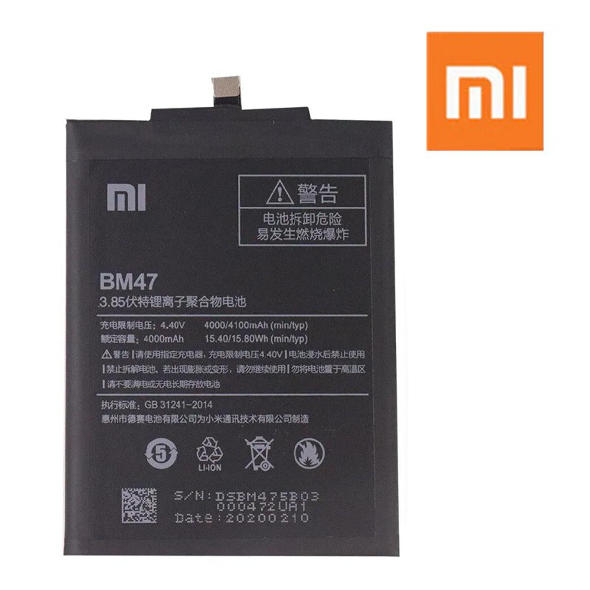 Mobile Battery BM-47 For Xiaomi Redmi 4x / Redmi 3 / Redmi 3s / Redmi 3x  Replacement Batteries (Lithium-ion Polymer Battery)