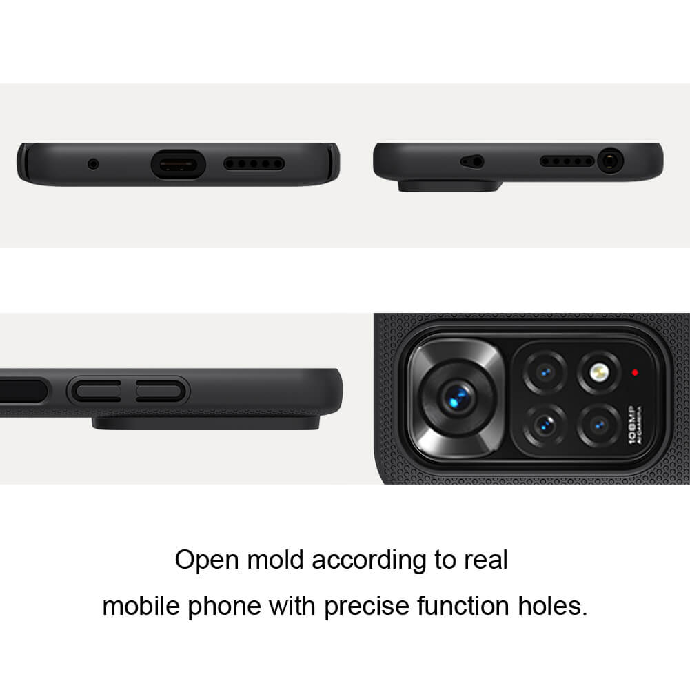 Nillkin { Redmi Note 11 / Note 11S } Nillkin Super Frosted Shield Matte cover case for Xiaomi Redmi Note 11 (Global, 4G) / Note 11S 4G (Global) - Black. 