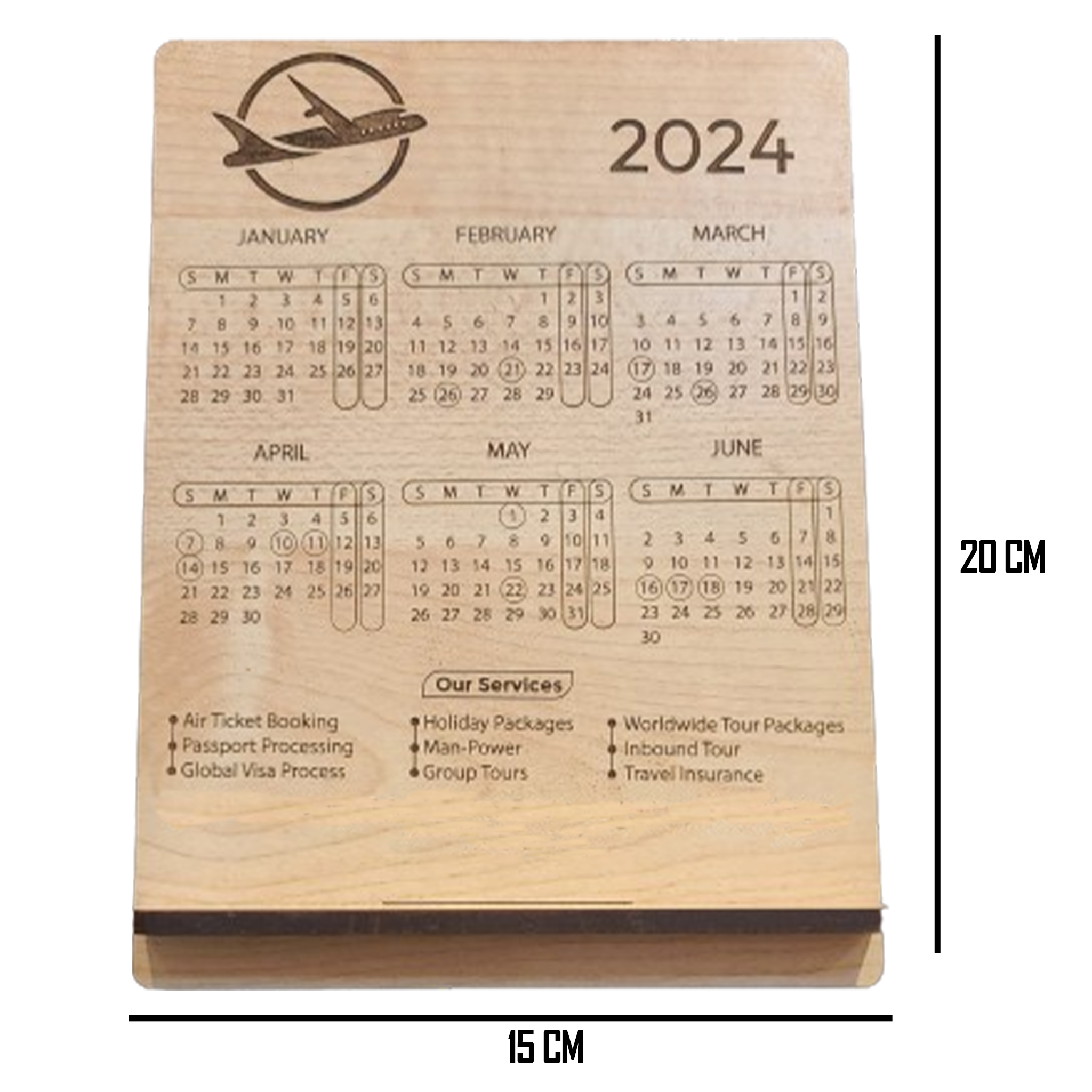 Premium Wooden Desk Calendar - Enhance Organization with the Elegant Wooden Desk Calendar - Combining Functionality and Aesthetics. 