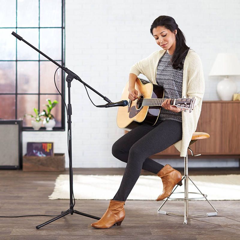 Adjustable Microphone Stand - Dual Microphone Holder for Floor or Standing Use. 