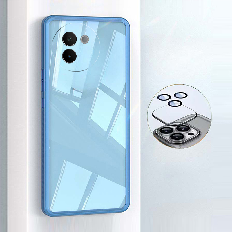 New Phone Case For VIVO V30 E Cover Camera Protection Semi Transparent Soft Silicone Shockproof with Lens Protector Films for vivo V30E case