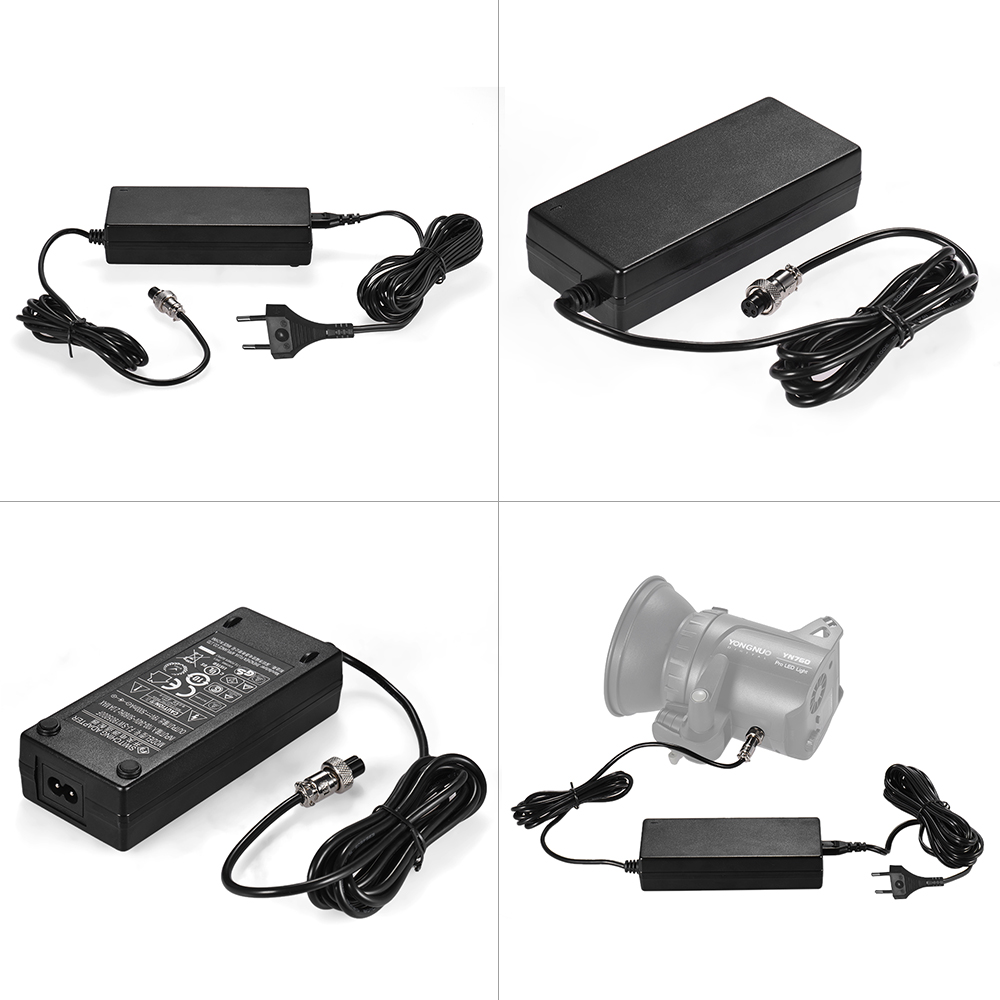 YONGNUO Standard Switching Adapter Power Adapter with EU Plug Wide Voltage 100-240V for YONGNUO YN760 YN1200 Series LED Video Light. 