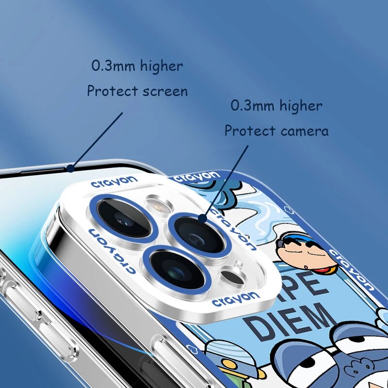 Crayon Shinchan Phone Case for iPhone 15 14 Pro Max 13 12 Mini 11 Pro XR XS X 8 7 6 6S Plus SE 2020 Soft Silicone Cover Funda. 