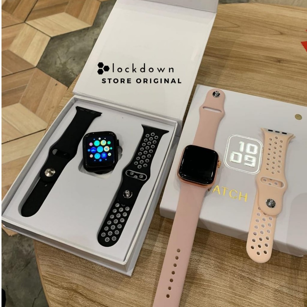 T55 Smartwatch Full Screen Touch Bluetooth Call Receive High Watch Apps Latest Version(Strap/2 Pair Belts) Pink, - Smart Watch. 