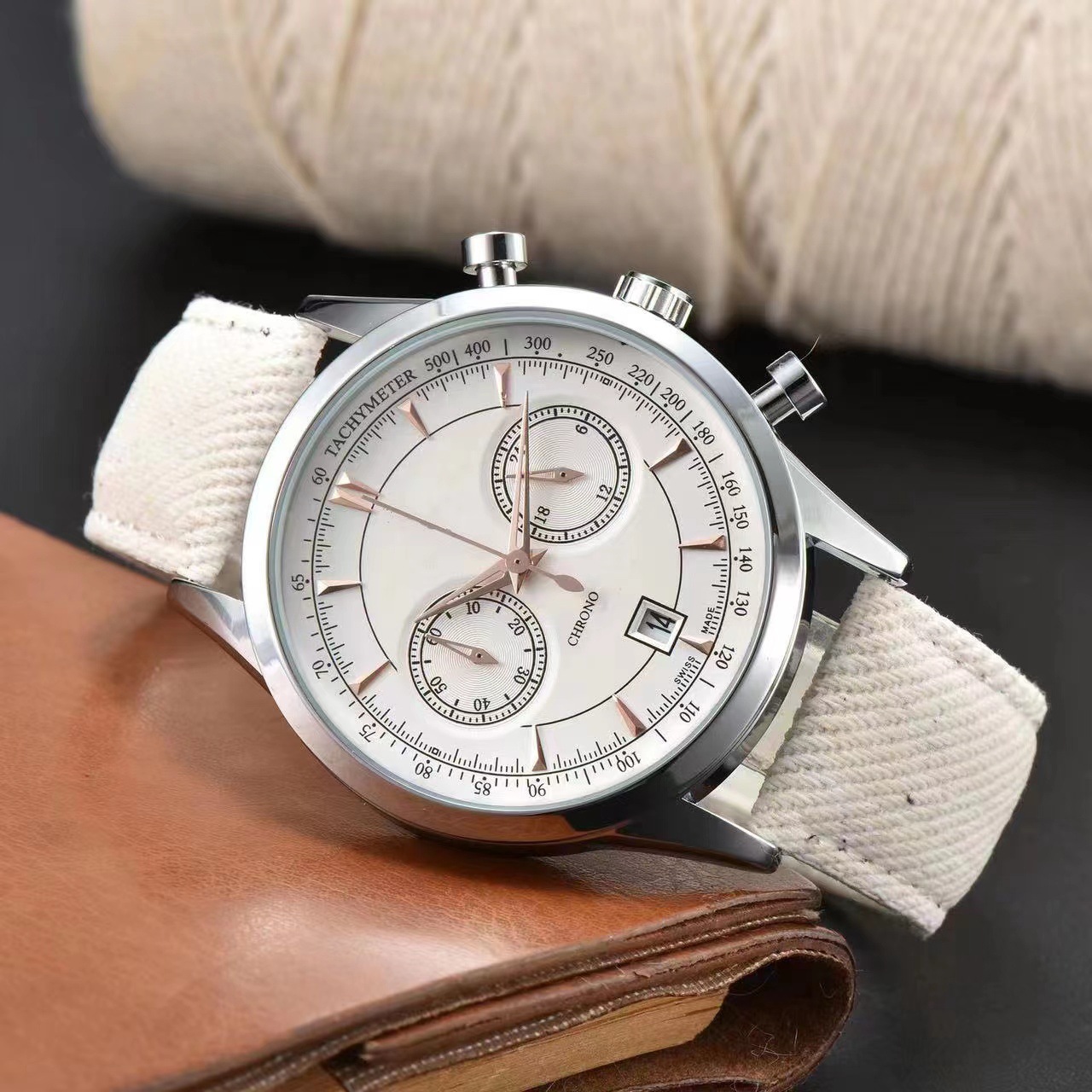 2023 Cross border Fashion Style Men's Multi functional Five Needle Quartz Watch with Instant Scan Time Manufacturer's Goods Available for One Piece Shipping. 