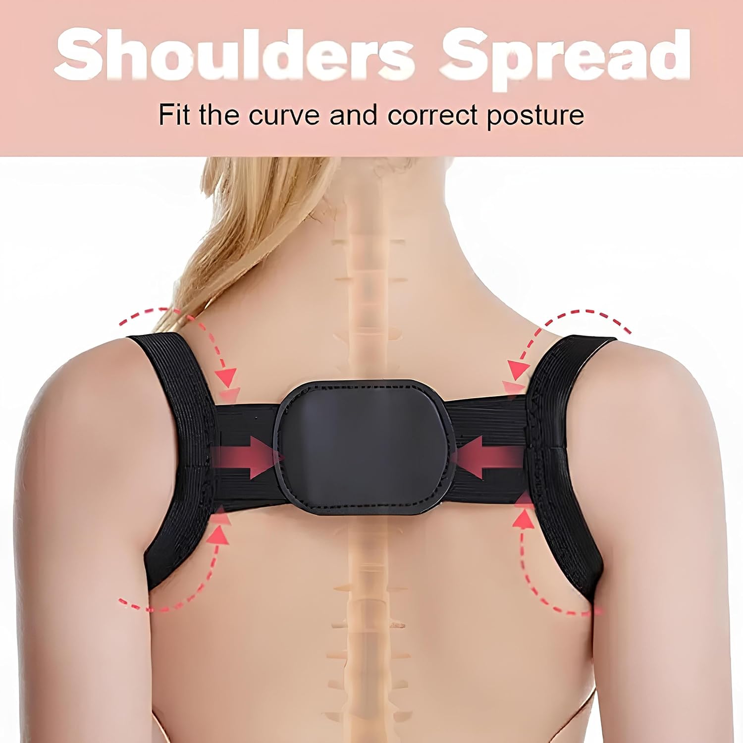 Unisex Invisible Back Shoulder Posture Corrector Orthotic Spine Support Belt. 