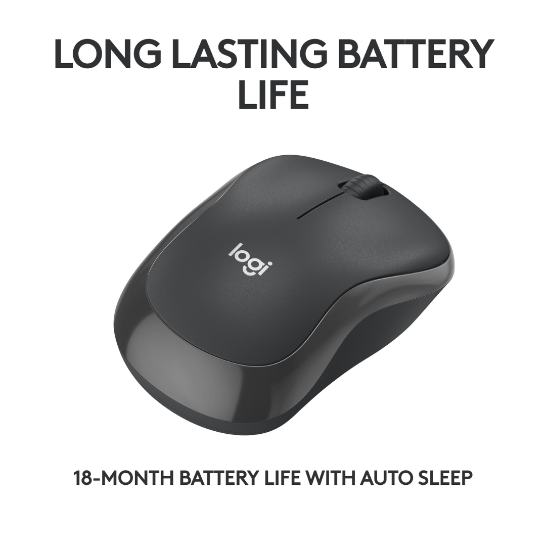 Logitech M240 Silent Bluetooth Mouse, Wireless, Compact, Portable, Smooth Tracking, 18-Month Battery, for Windows, macOS, ChromeOS, Compatible with PC, Mac, Laptop, Tablets. 