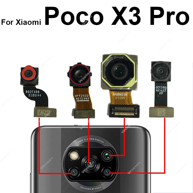 Front Rear Camera For Xiaomi Poco X3 Pro X3 NFC Main Back Front Samll Facing Camera Flex Cable Parts. 