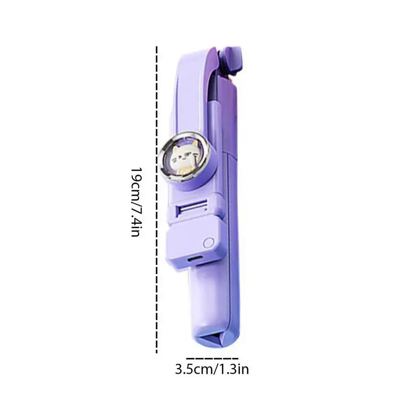 Extendable Selfie Stick Tripod Portable Travel Tripod with Remote Control Cartoon Cat Design Selfie Stick for Taking Selfies. 