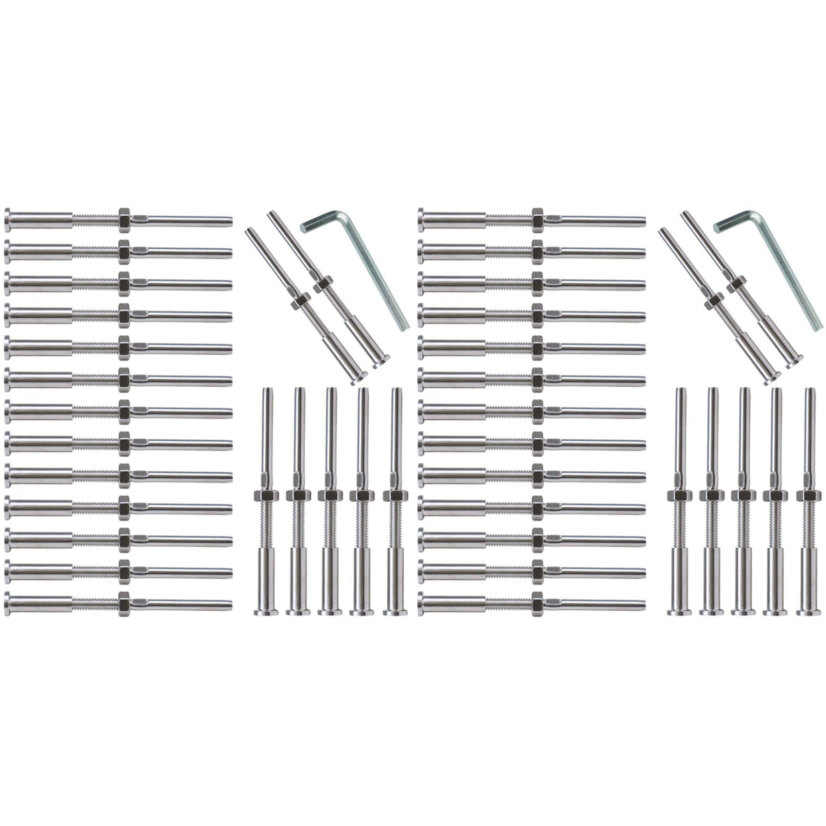 40Pcs Invisible Turnbuckle Hand Swage Threaded Stud Hex Fitting Receiver Terminal for 1/8 Inch Cable Railing